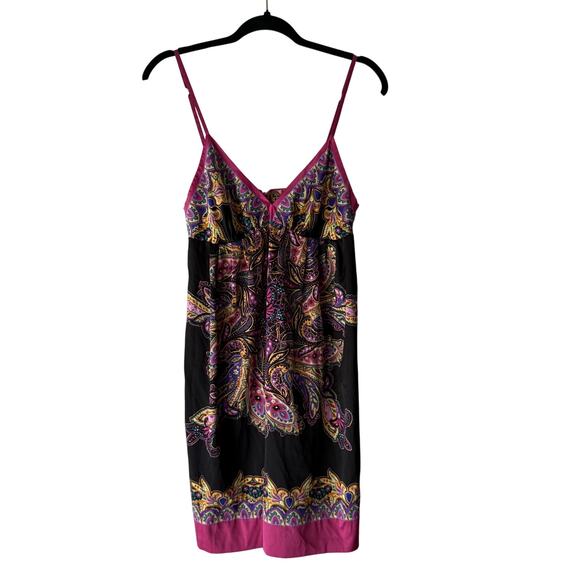 Ice Dress‎ Y2k Japanese 8 Black Paisley Sleeveless Boho Midi Sundress Festival - Picture 1 of 9